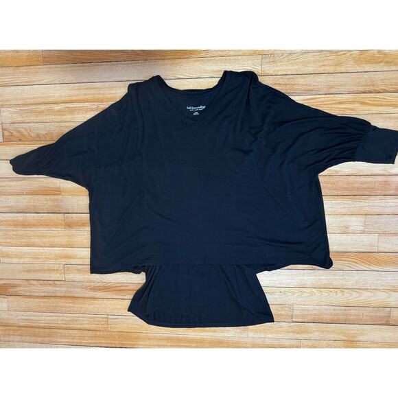 Soft Surroundings | Black Knit V Neck Overlay Top | Size Large - Picture 11 of 13